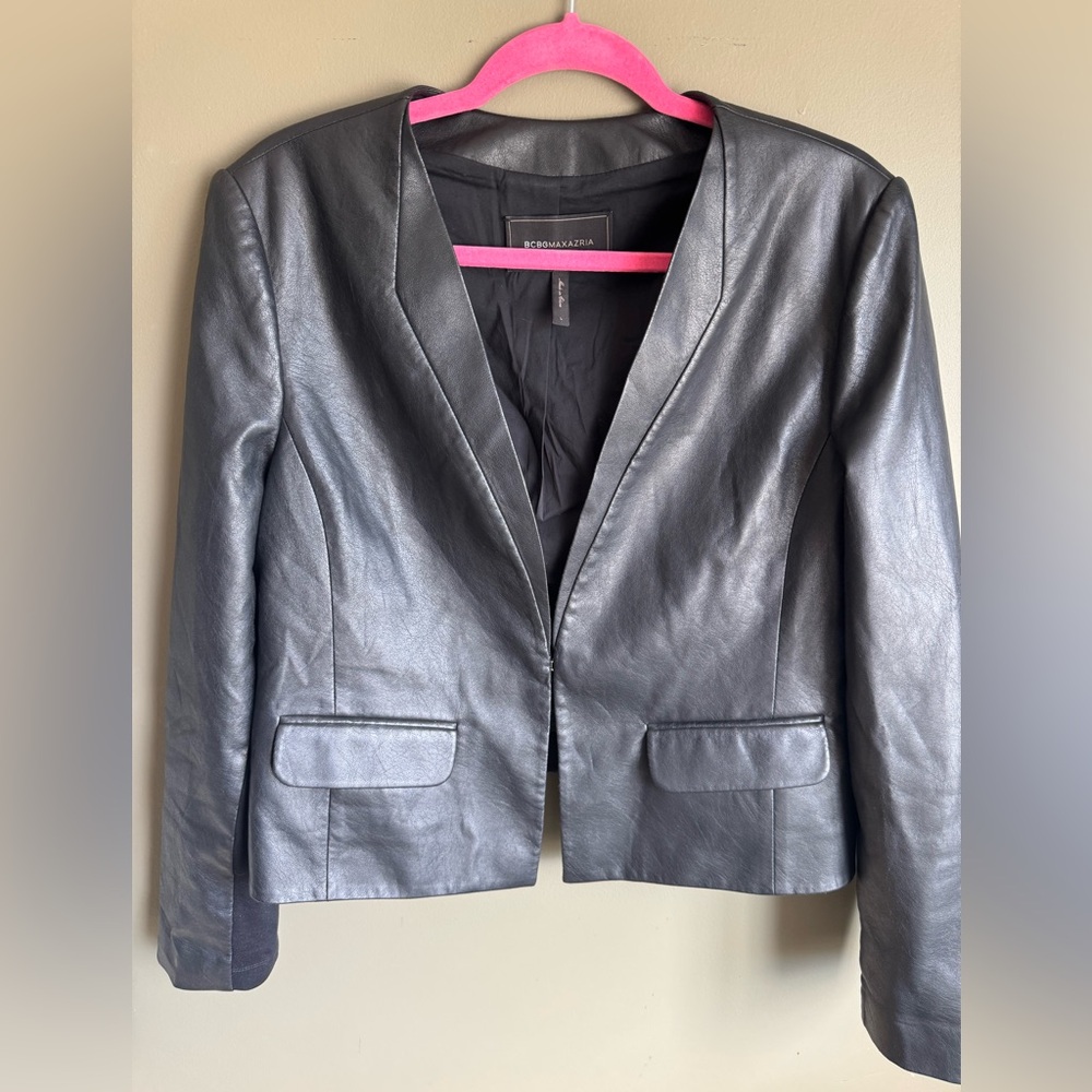 BCBG MaxAzria Faux Leather Jacket Size Large